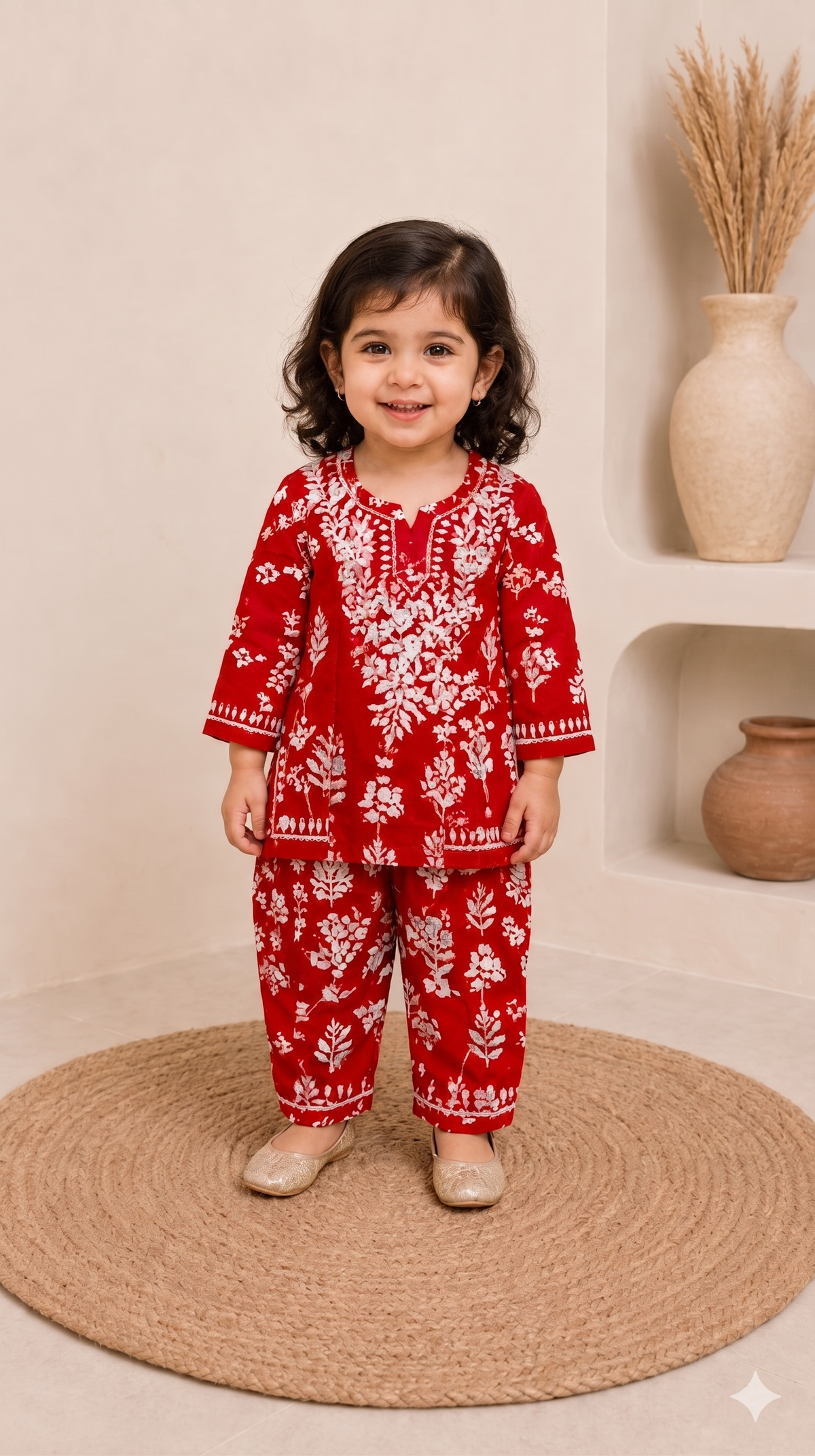 Kids Kurti Set | Red