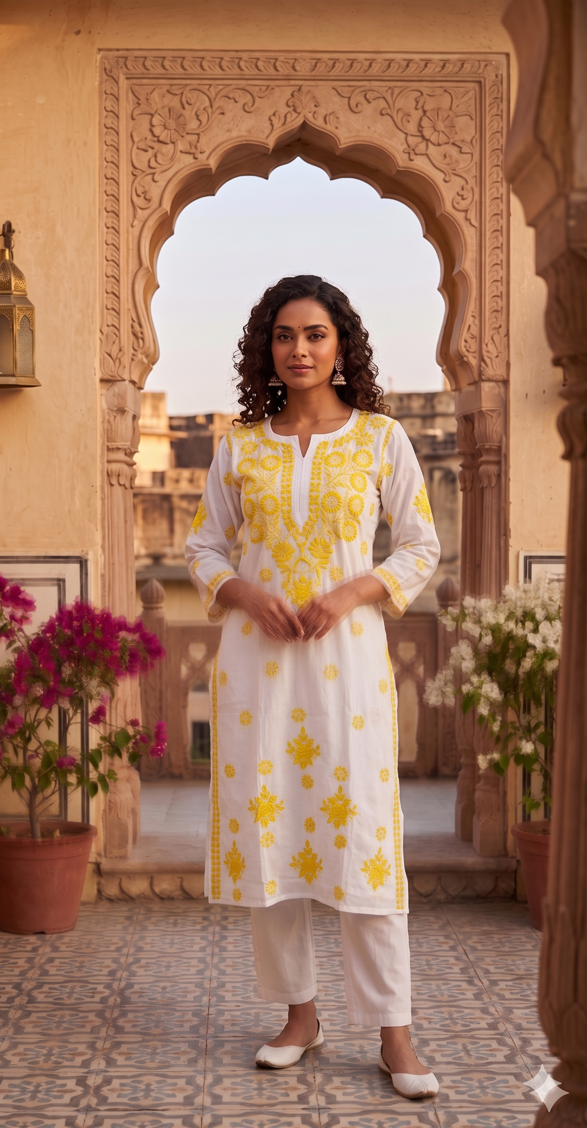 Floral Chikankari Kurti