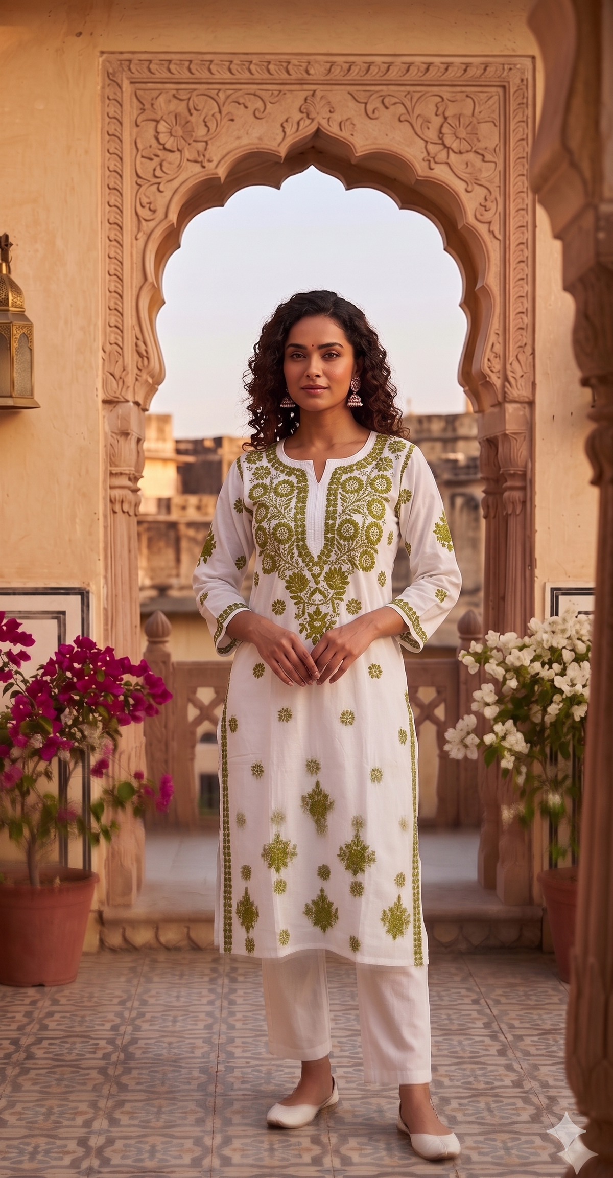 Floral Chikankari Kurti