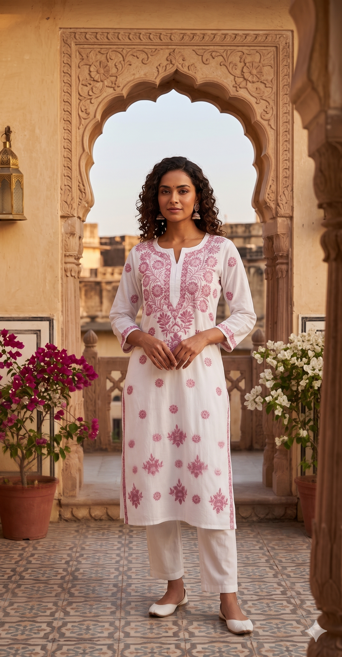 Floral Chikankari Kurti
