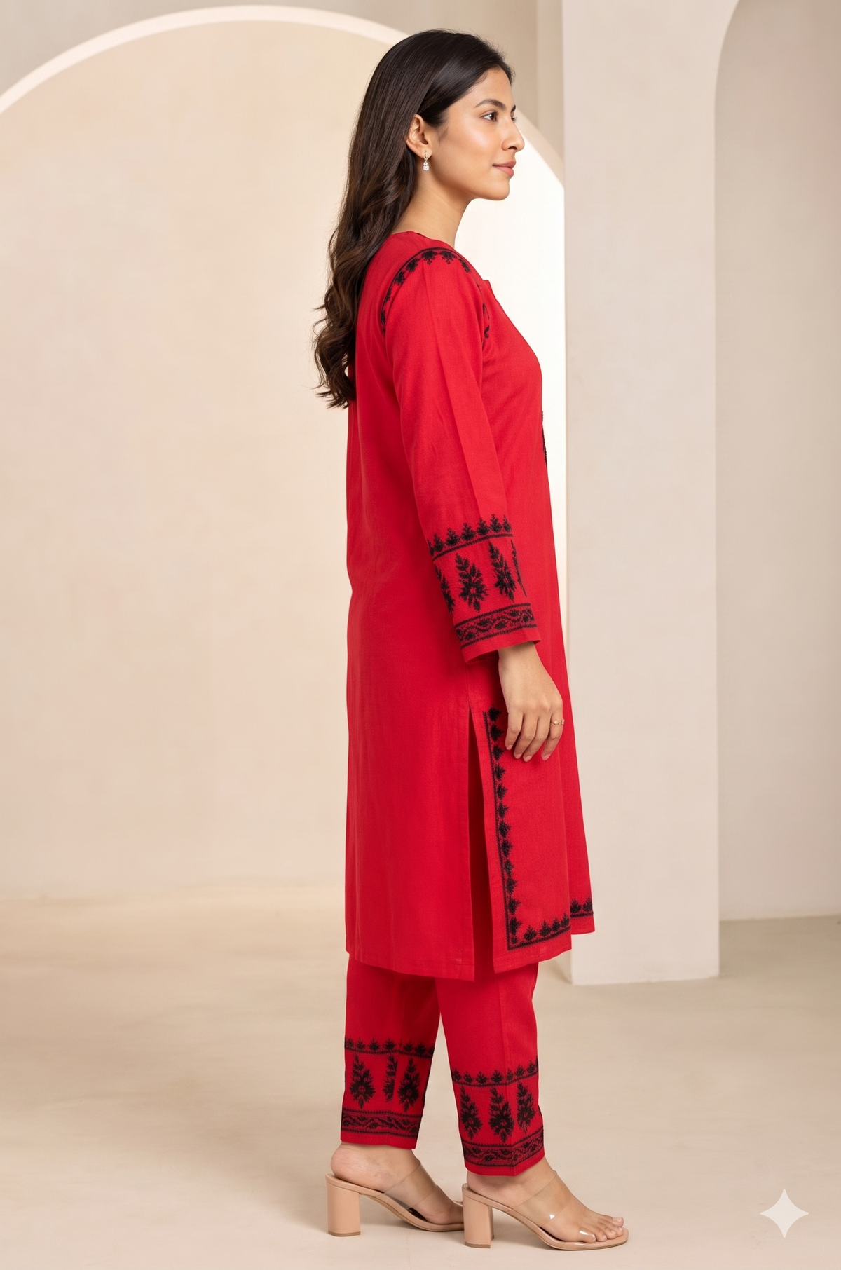 Rayon Co-ord Set | Red
