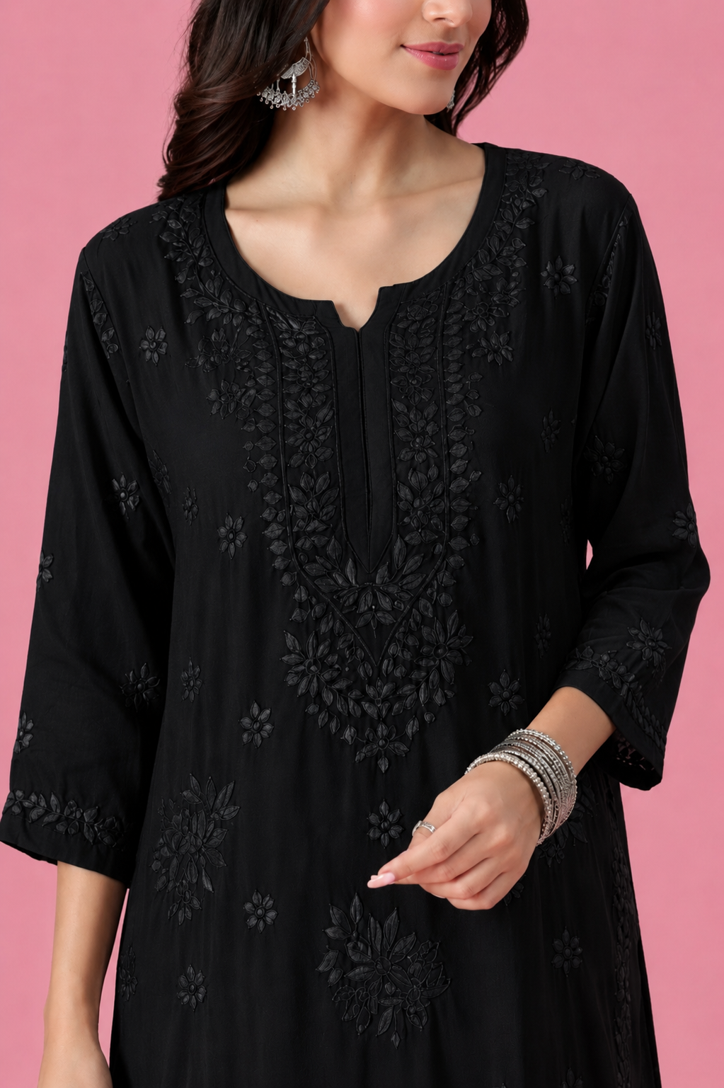 Viscose Georgette Red Kurta