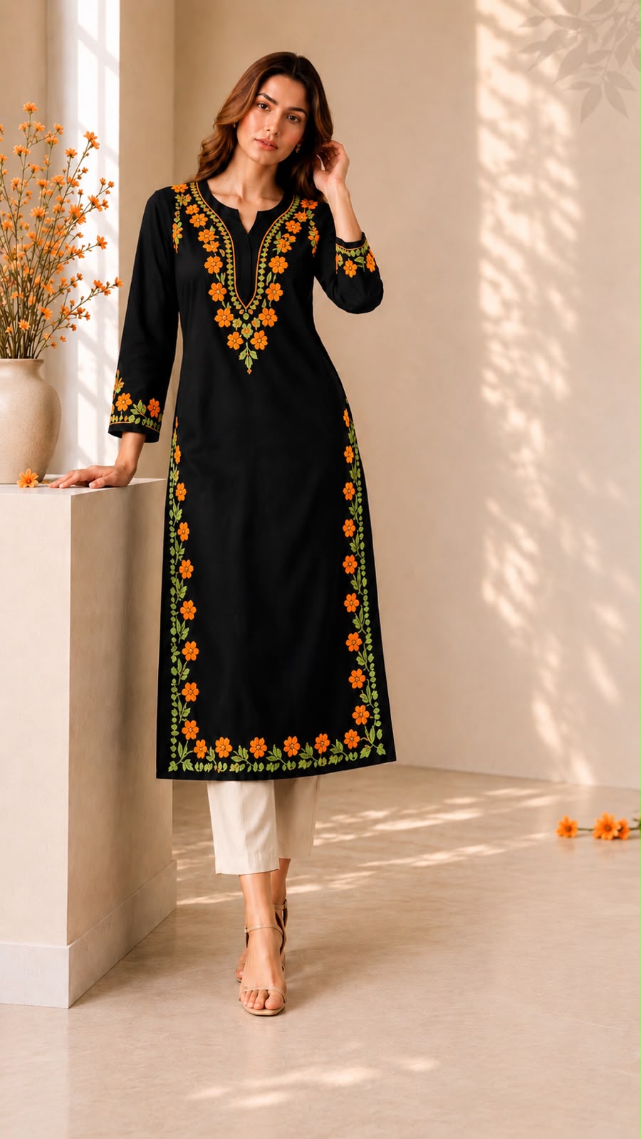 Rayon Chikankari Kurti