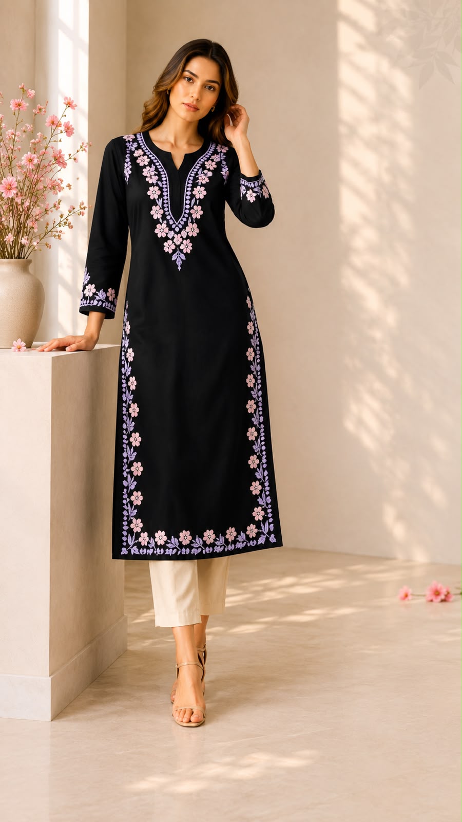 Rayon Chikankari Kurti