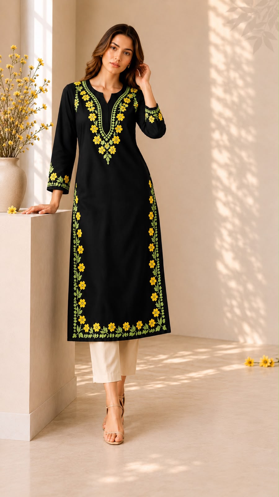Rayon Chikankari Kurti