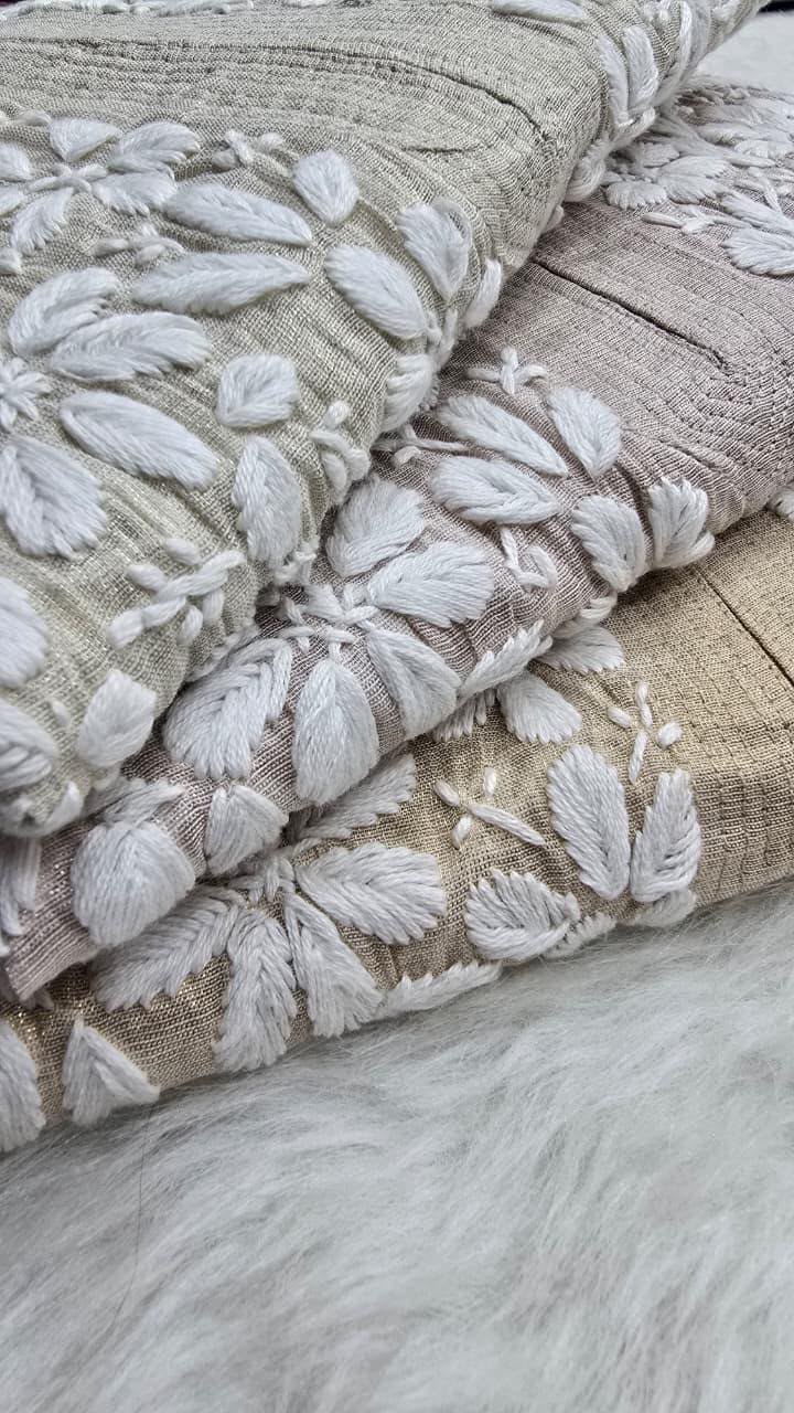 Tissue kurti with Intricate Chikankari work